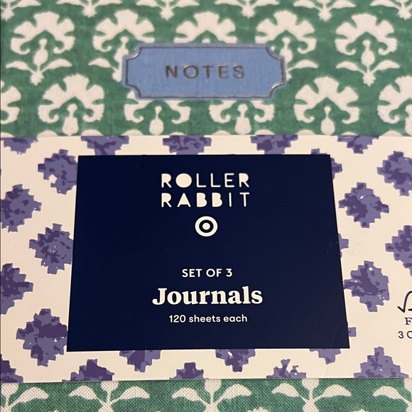 Roller Rabbit x Target collab - Teal and Blue Floral Journal Set - Picture 2 of 3